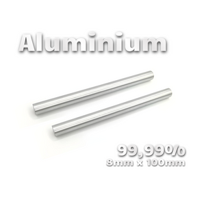 Aluminium XXL electrodes 99.99% Ø 8 mm x 100 mm (1 pair)