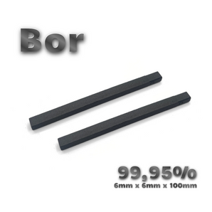 Bor XXL-Elektroden 99,95% 6mm x 6mm x 100mm (1 Paar)