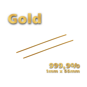 Gold Elektroden 999,9% Feingold, Ø 1 mm x 55mm (1 Paar)