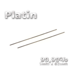 Platin Elektroden 99,99%, Hochrein Ø 1 mm x 82mm (1 Paar)